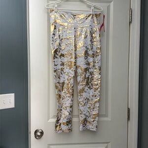 Brand New Gold and White Leggings